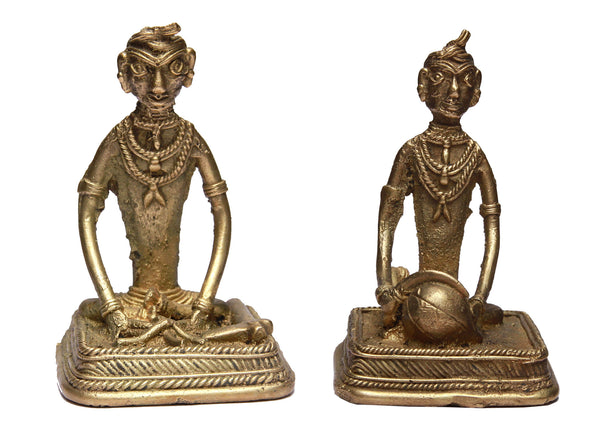 Handcrafted Tribal Dhokra Musician Set (Set of 2 pieces)