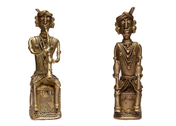 Handcrafted Tribal Dhokra Musician Set (Set of 2 pieces)