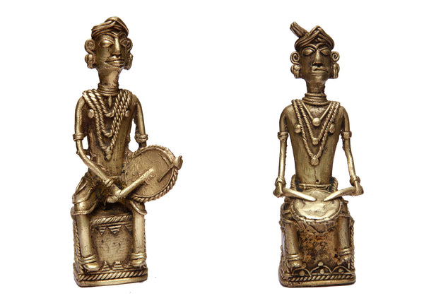 Handcrafted Tribal Dhokra Musician Set (Set of 2 pieces)