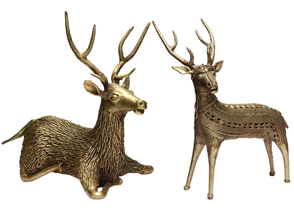 Handcrafted Tribal Dhokra Deer (Set of 2 pieces)