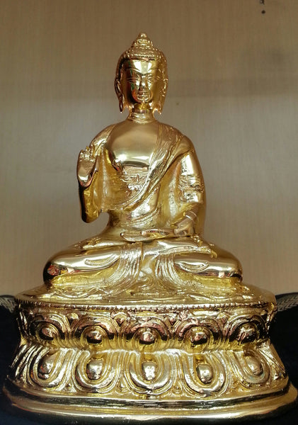 Pure Brass Budhha Statue with Gold Plating (Large)