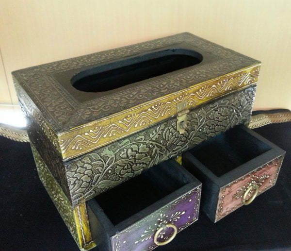 Handcrafted Tissue Dispenser cum Jewellery Box