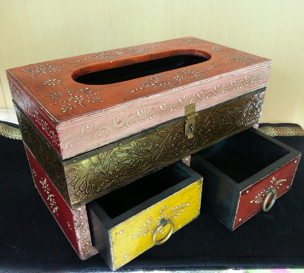 Handcrafted Tissue Dispenser cum Jewellery Box