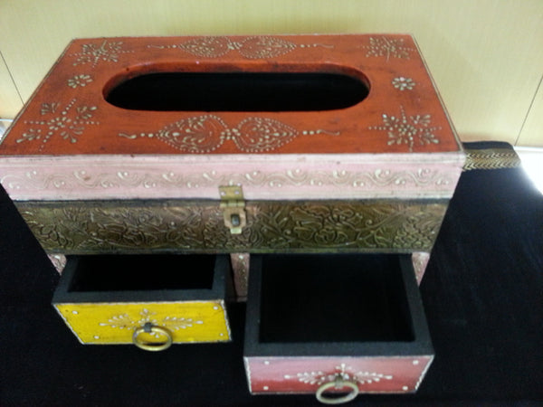 Handcrafted Tissue Dispenser cum Jewellery Box