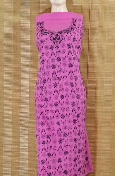 Pure Cotton Unstitched Kantha Kurti Piece