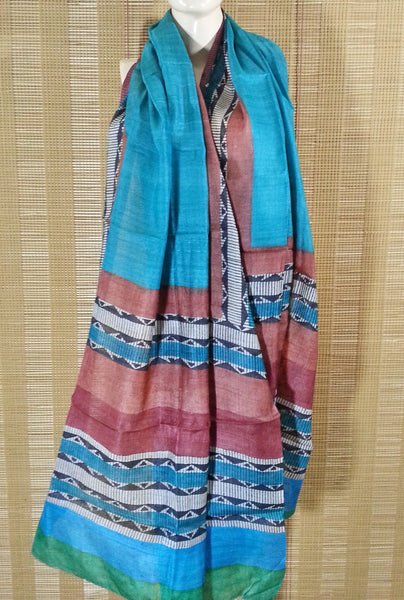 Bhagalpur Pure Tussar Silk Hand Block Printed Dupatta