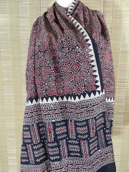 Gujarati Block Printed Pure Cotton Stole