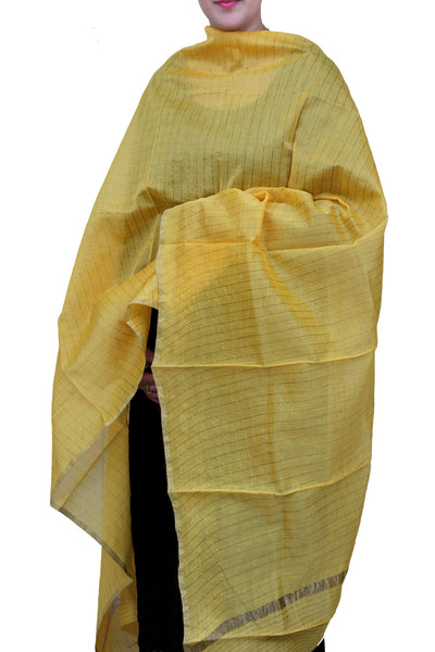 Handwoven Chanderi Cotton-silk Zari Dupatta