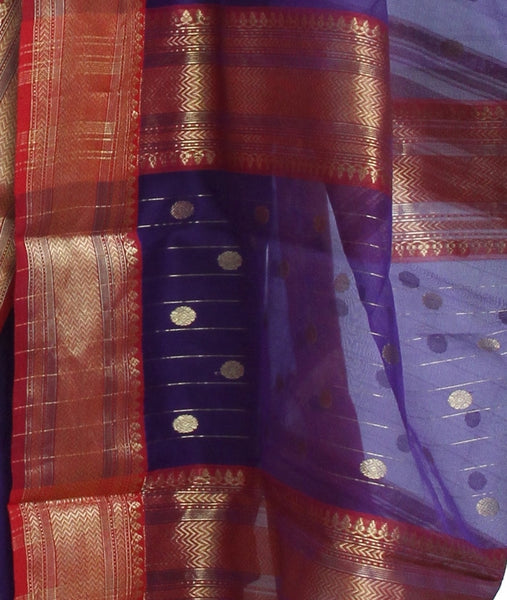 Handwoven Pure Kataan Silk Chanderi Saree with Intricate Zari Motif