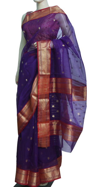 Handwoven Pure Kataan Silk Chanderi Saree with Intricate Zari Motif