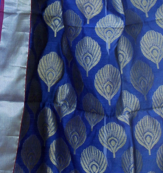 Handwoven Cotton-silk Chanderi Saree with Zari Motif