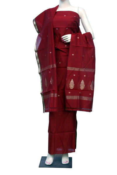 Fine Handwoven Chanderi Silk Dress Material