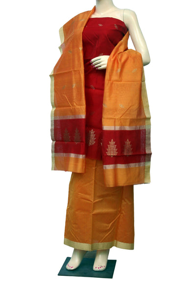 Fine Handwoven Chanderi Silk Dress Material