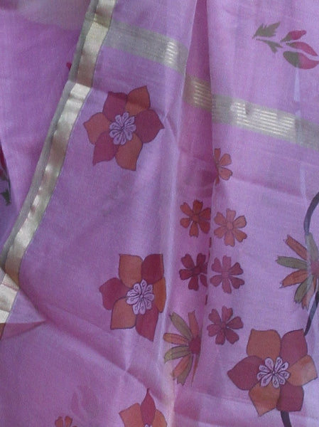 Handloom Cotton-silk Hand-painted Saree