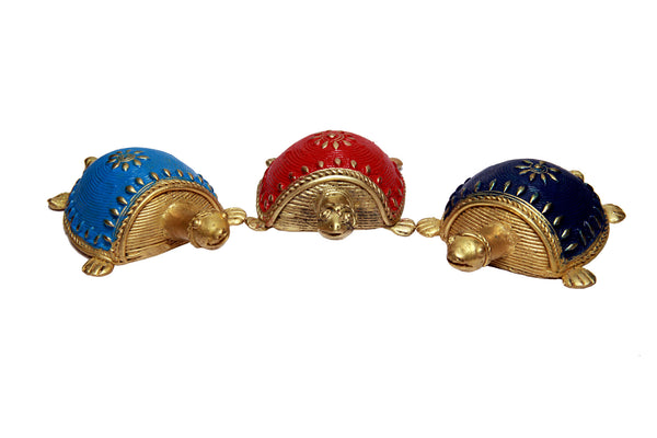 Handcrafted bell metal Dhokra tortoise set
