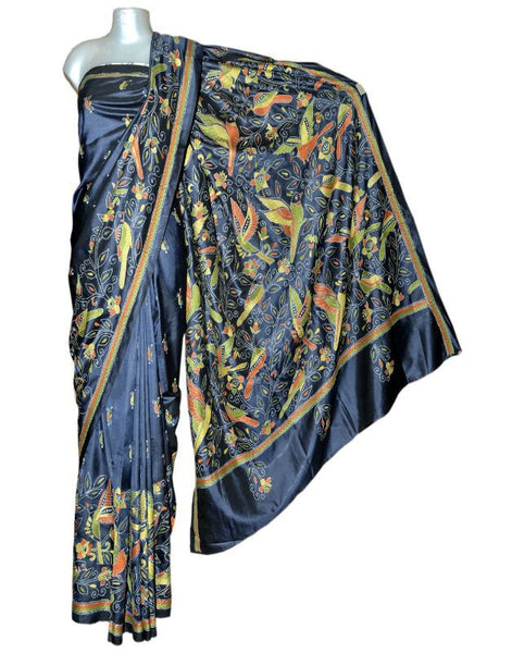 Bengali Kantha Pure Silk Half and Half Saree