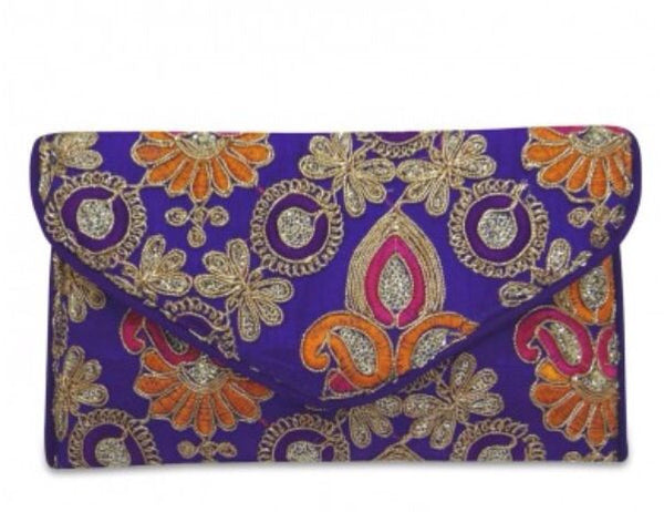 Embroidered Bag with Beaded Sling