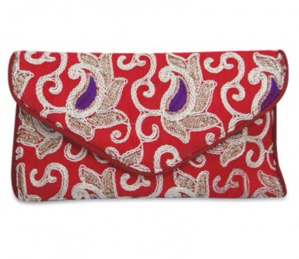 Embroidered Bag with Beaded Sling