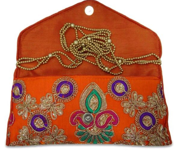 Embroidered Bag with Beaded Sling