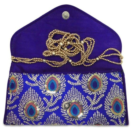 Embroidered Bag with Beaded Sling