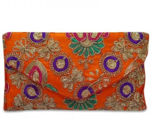 Embroidered Bag with Beaded Sling