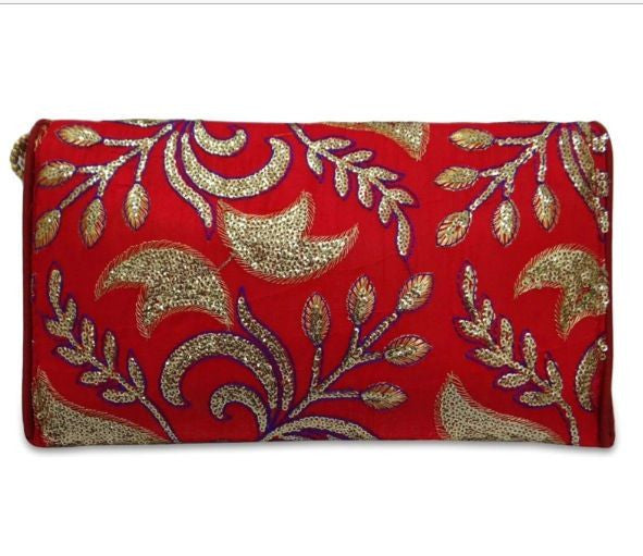 Embroidered Bag with Beaded Sling