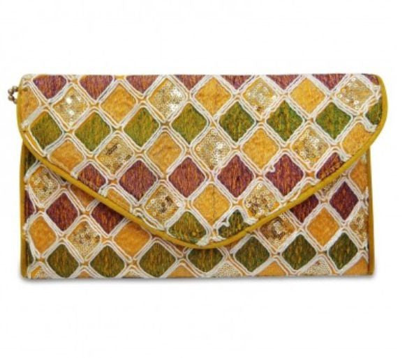 Embroidered Bag with Beaded Sling