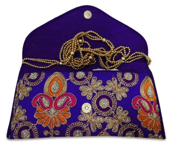 Embroidered Bag with Beaded Sling