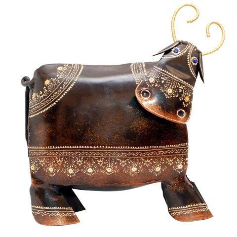 Handcrafted and Hand-painted cow