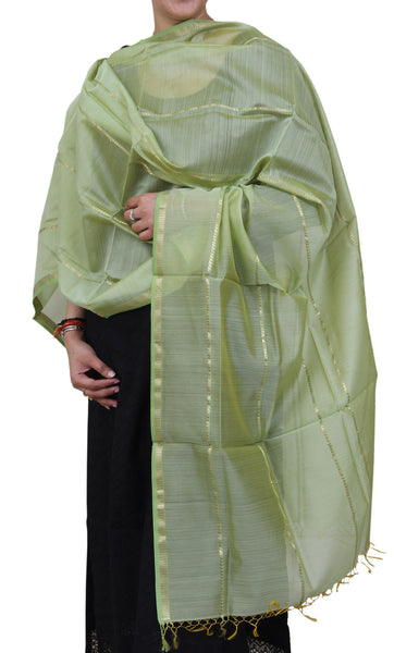 Handwoven Maheshwari Silk Zari Dupatta