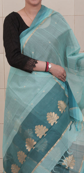 Handwoven Chanderi Dupatta with Zari Motifs