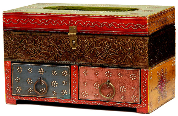Handcrafted Tissue Dispenser cum Jewellery Box