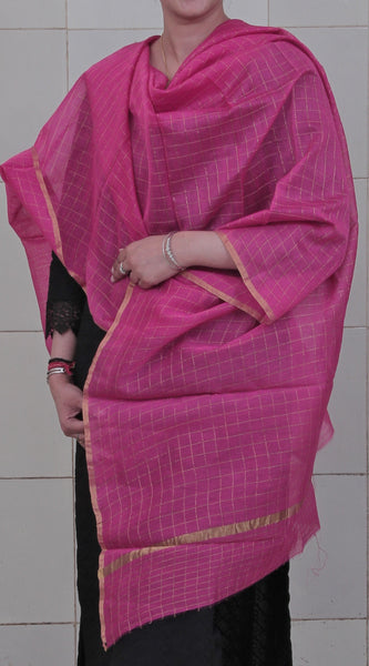 Handwoven Chanderi Cotton-silk Zari Dupatta