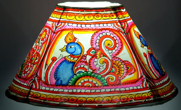 Hand-painted Leather Lampshade