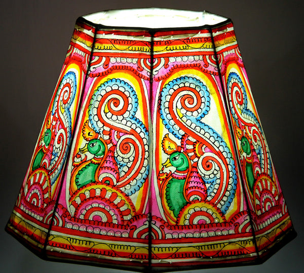 Hand-painted Leather Octagon Lampshade