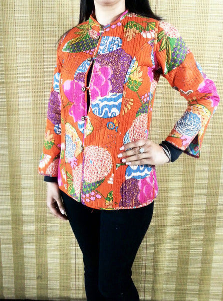 Jaipuri Reversible Quilted Short Jacket