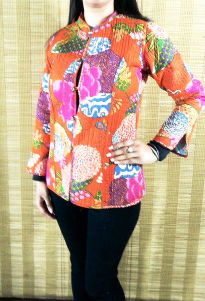 Jaipuri Reversible Quilted Short Jacket