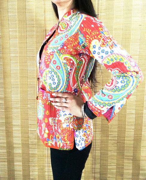 Jaipuri Reversible Quilted Short Jacket