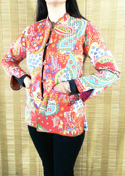 Jaipuri Reversible Quilted Short Jacket