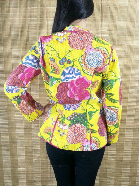 Jaipuri Reversible Quilted Short Jacket