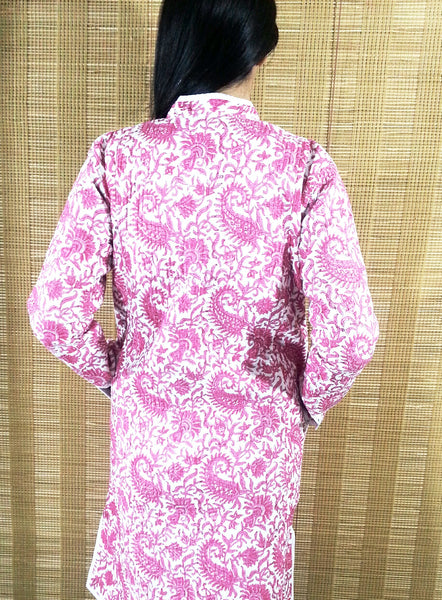 Jaipuri Reversible Quilted Knee Length Jacket