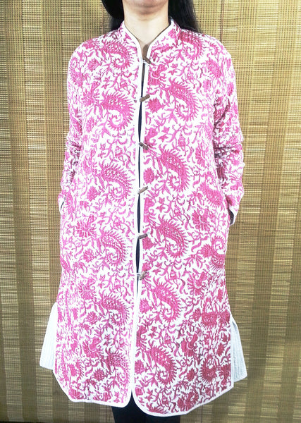 Jaipuri Reversible Quilted Knee Length Jacket