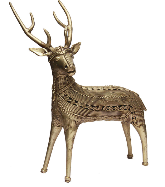 Handcrafted Tribal Dhokra Standing Deer