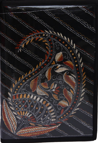 Hand Embroidered Jute File Folder with Bengali Kantha Work
