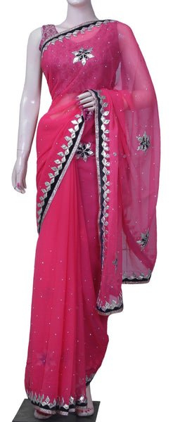 Chinon Light Gota Patti Saree