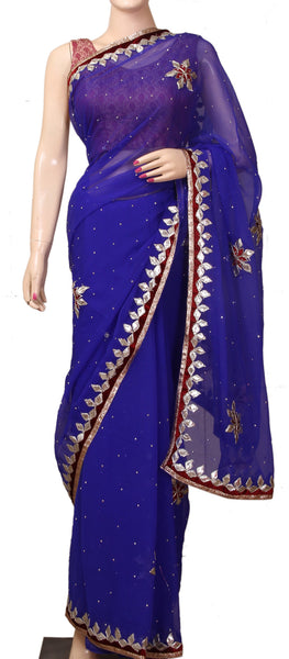 Chinon Light Work Gota Patti Saree