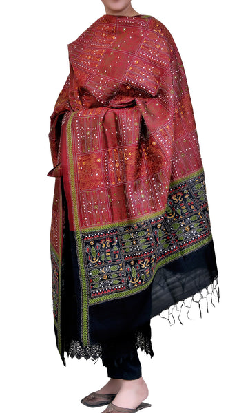 Kantha Heavy Work Pure Silk Dupatta