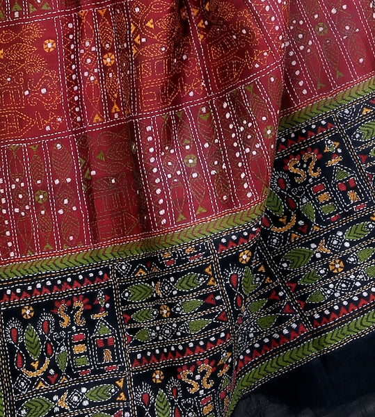 Kantha Heavy Work Pure Silk Dupatta