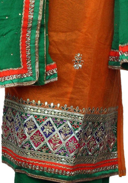 Pure Chanderi Jaipuri Suit Material with Gota Patti Work