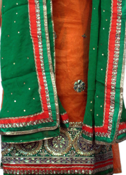 Pure Chanderi Jaipuri Suit Material with Gota Patti Work